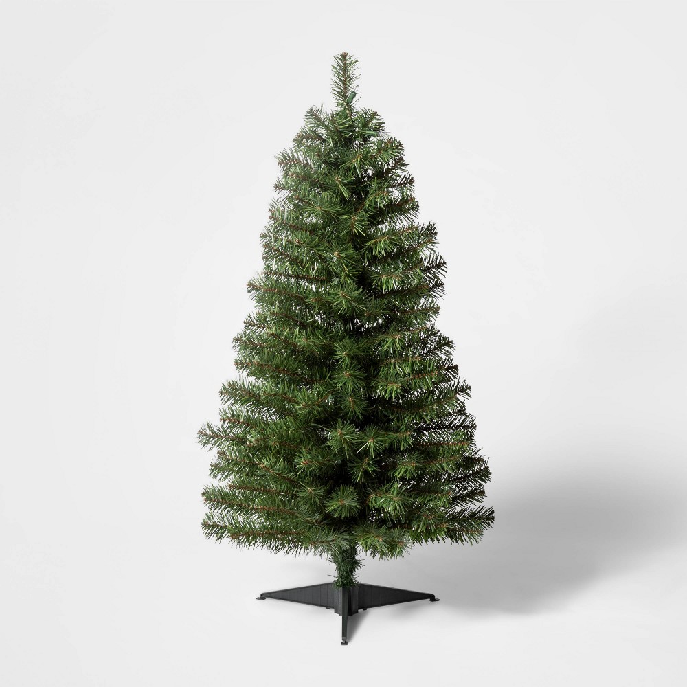 3ft Pre-Lit Slim Alberta Spruce Clear Lights Artificial Christmas Tree - Wondershop , Green