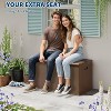Outdoor Storage Box, Waterproof Lockable Resin Deck Box, Patio Storage Chest, Wood Grain - 4 of 4