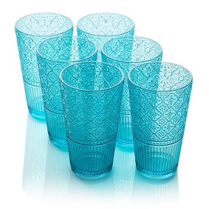 Certified International (Set of 6) 22oz Acrylic Ice Tea Glasses Victoria - 1 of 4