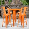 Emma and Oliver Commercial Grade 30" Round Metal Indoor-Outdoor Bar Table Set with 4 Cafe Stools - 2 of 4
