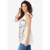 Roaman's Women's Plus Size Graphic Travel Tank - 4 of 4