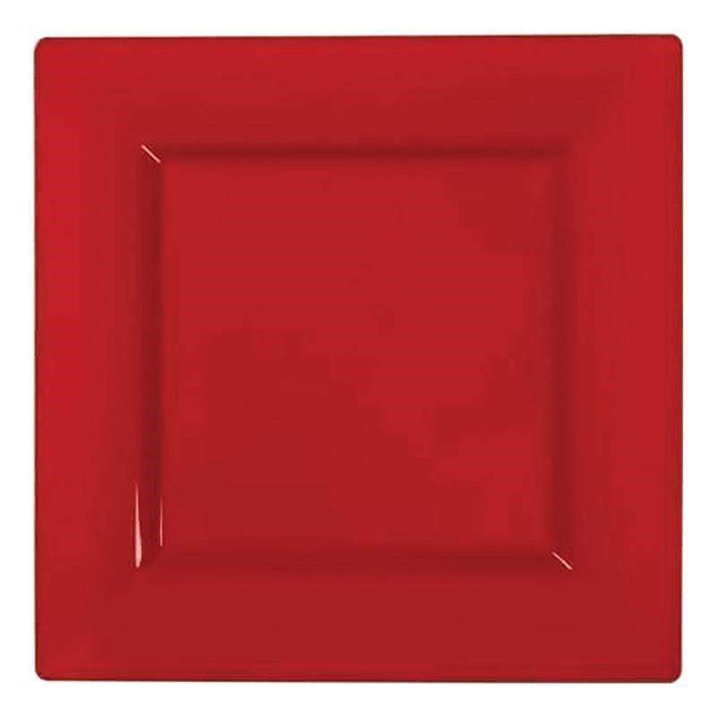 Smarty Had A Party 6.5" Red Square Plastic Salad Plates (120 Plates), 1 of 5