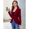 Womens Casual Blazer Long Sleeve Open Front Ruffle Work Office Cardigan Suit Jackets - 3 of 4