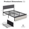 Whizmax Two Size Platform Bed Frame with 2 Storage Drawers, Fabric Upholstered, No Box Spring Needed, Noise Free, Easy Assembly, Gray - 2 of 4