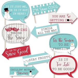 Big Dot of Happiness Funny Let It Snow - Snowman - Christmas & Holiday Photo Booth Props Kit - 10 Piece - 1 of 4