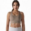 Anna-Kaci Active Women's Scoop Neck Stretchy Cropped Banded Criss Cross Back Sports Bra - 3 of 4
