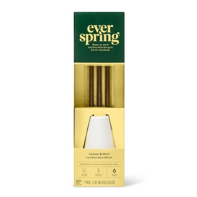 Lemon & Mint Liquidless Reed Diffuser - 3ct - Everspring™