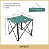 ARROWHEAD OUTDOOR 26" Heavy-Duty Portable Folding Camping Table, Square 600D Canvas Top, 2 Cup Holders, Steel Frame, Carry Bag, Forest Green, 2-Pack - 3 of 4