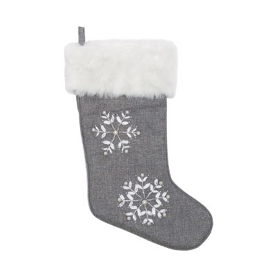 C&F Home Silver Snowflake Stocking