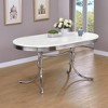 Vynxaria White and Chrome Oval Dining Table - 2 of 4