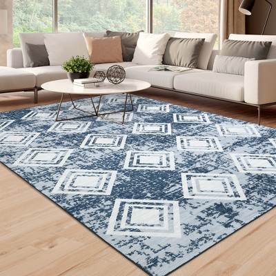 Area Rug Moroccan Soft Rug Modern Geometric Rug for Bedroom Living Room Kitchen Dining Room Rugs