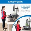 Mount-It! Height Adjustable Standing Desk Converter with Bonus Dual Monitor Mount Included - Wide 36 Inch Sit Stand Workstation with Gas Spring Lift - image 4 of 4