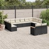vidaXL 13 Piece Patio Sofa Set with Cushions Black Poly Rattan - Black and Cream Without Table - 2 of 4