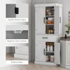 72" Tall Farmhouse Kitchen Pantry Cabinet, Freestanding Storage with 4 Barn Doors, Adjustable Shelves & Drawer - 2 of 4