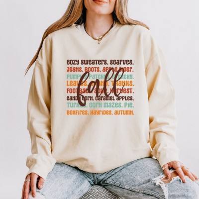 Simply Sage Market Women's Lightweight Garment Dyed Graphic Sweatshirt Cursive Fall layered