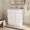 DOMETOUR 30 in. W x 21 in. D x 34.5 in. H in Shaker White Plywood Ready to Assemble Floor Vanity Sink Base Kitchen Cabinet with Right Door - 2 of 4