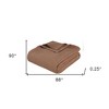 HomeRoots Queen Taupe Cotton Woven Chevron Blanket - 3 of 4