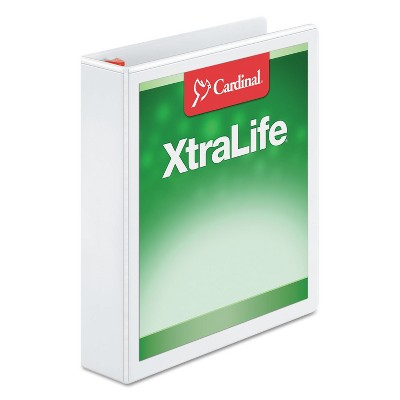 Cardinal XtraLife ClearVue Non-Stick Locking Slant-D Binder 1.5" Cap 11 x 8 1/2 White 26310