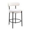 21.3" Boucle Upholstered Modern Bar Stools Set of 2 with Iron Frame and Back for Kitchen, Home Pub, or Dining Room - 3 of 4