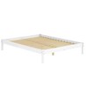 DOMETOUR Pine Solid Wood Basic Platform Bed Queen White with Full Slats Honey Wax Finish - 4 of 4
