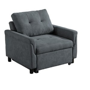 VYNXARIA Modern 35" Dark Gray Woven Convertible Armchair,Sofa for Living Room - 1 of 4
