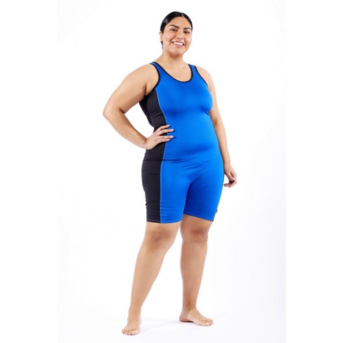 TomboyX Swim 6 Racerback Unisuit, Fullly Lined, One Piece Bathing Suit ,  UPF 50 Sun Protection, Plus Size Inclusive (XS-6X) Royal X Small