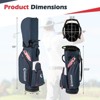 Costway Golf Cart Bag Lightweight & Portable Golf Bag with 14-Way Top 6 Pockets Rain Hood Gray/Navy/Black - 3 of 4