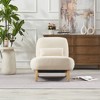 Okak Modern Upholstered Armless Reading Accent Chair with Pillow,Soft Padded Barrel Chair for Living Room,Bedroom - 2 of 4