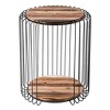 HomeRoots 24" Modern Black and Rustic Brown Round End Table - 3 of 4