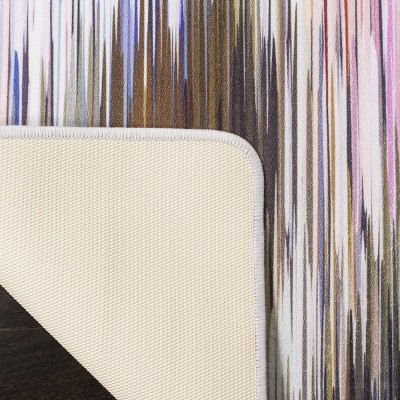 Ivory and Multicolor Abstract Rectangular Area Rug