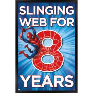 Trends International Marvel Spider-Man - Happy 8th Birthday Framed Wall Poster Prints - 1 of 4