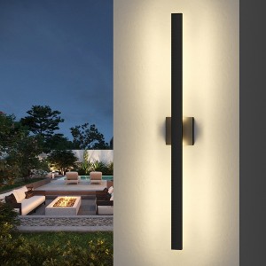 LamQee Aluminum Long Outdoor Modern LED Wall Light Slim Linear Exterior Lighting Fixtures Wall Mount - 1 of 4