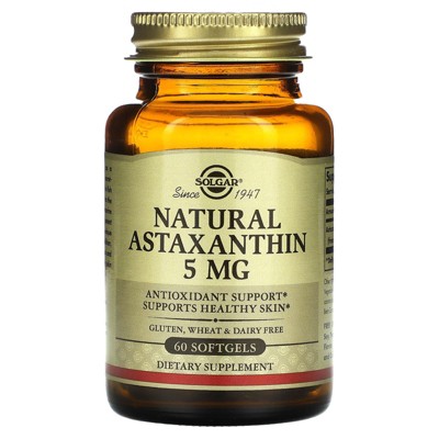 Solgar Natural Astaxanthin, 5 mg, 60 Softgels