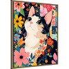 Amanti Art Floral Patchwork Cat by Kintsugi99  Framed Canvas Wall Art - 2 of 4
