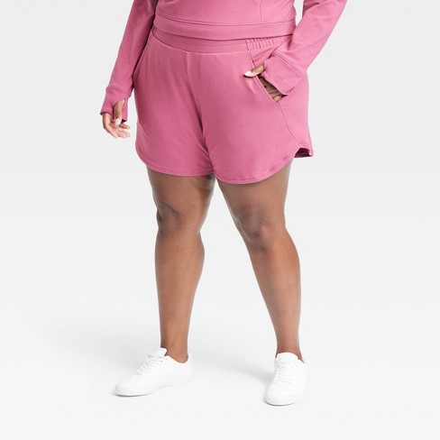 Pink french hot sale terry shorts