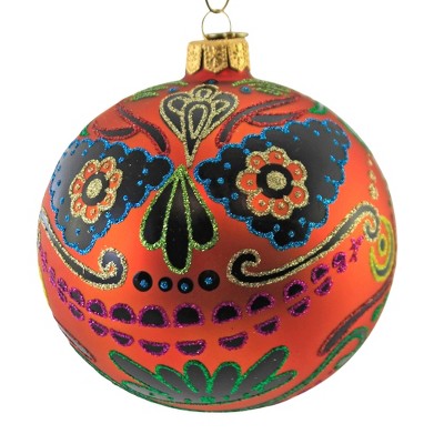 Blu Bom 5.0" Mexico Pumpkin Skull Halloween Day Of Dead Ornament  -  Tree Ornaments