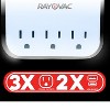 RAYOVAC® Portable Surge Protector Wall Tap with Phone Holder, AC Outlets and 2 USB Ports (3 Outlet) in White - 4 of 4