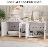 Double Cat Litter Box Enclosure with Litter Mat, Wooden Hidden Cat Washroom Furniture for 2 Cats, Storage Cabinet, 55" L x 17.7" W x 20.6" H - 4 of 4