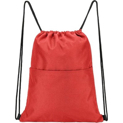 Hachikiko Drawstring Backpack Water Resistant String Bag Sports Sackpack Gym Sack with Side Pocket for Men Women