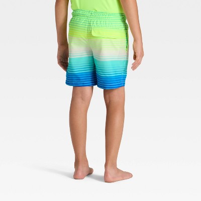 Cat & Jack Boys' Ombre Trunk Swim Shorts - Cat & Jack™ Lime Green L — фото 2