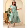 Whizmax Women Plus Size Boho Maxi Dress Short Sleeves High Waist Ruffle Casual Summer Dress with Pockets - 2 of 4
