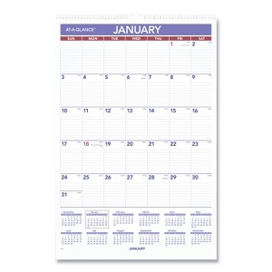 Monthly Wall Calendar with Ruled Daily Blocks, 15.5 x 22.75, White Sheets, 12-Month (Jan to Dec): 2026 - 1 of 4
