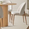 5-Piece Dining Set for Small Space,41.5" Pedestal Oak Dining Table with Upholstered Dining Chair Armless & Metal Leg for Dining Room-Tanpinhause - 4 of 4
