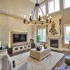 BAOURE 31.5in Black Rustic Farmhouse Candle Chandelier, Round Hanging Light Fixture for Dining Room, Kitchen, Living Room, E12 Bulb Base - 2 of 4