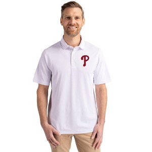 Philadelphia Phillies Cutter & Buck Virtue Eco Pique Recycled Mens Big and Tall Polo - 1 of 1