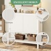 Farmhouse Console Table with Storage - 2 Fluted Door, Wooden Buffet Sideboard with Shelf for Living Room, Dining Room, Kitchen, Hallway, Entryway - 4 of 4