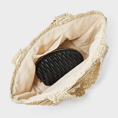 A New Day Straw Embellished Bridal Tote Bag - A New Day™ Natural — фото 4