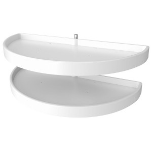 Rev-A-Shelf Polymer Half Moon 2-Tier Lazy Susan Blind Corner Kitchen Cabinet Storage Organizer w/ Pivot & Slide Hardware - 1 of 4