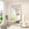 Apmir 72 in. W x 36 in. H Rectangular Aluminum Alloy Framed and Tempered Glass Wall Mirror in Brushed Gold - 4 of 4