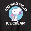 Boys' - Peanuts - You Had Me At Ice Cream Graphic Long Sleeve Fleece Sweatshirt - 2 of 4
